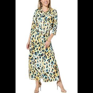 C Wonder by Christian Siriano Maxi Shirt Dress Banana Cream Cloud Leo - Regular